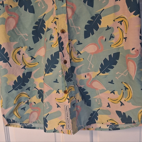 Party Pants Flamingo Banana Print Men's Shirt - Picture 4 of 16